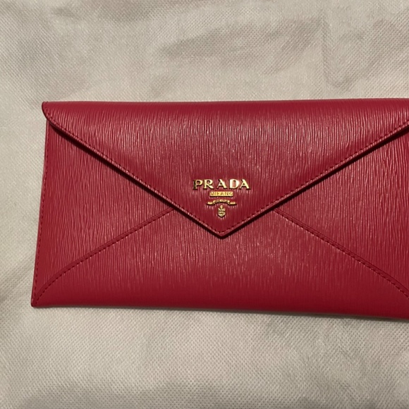✨SOLD✨New Prada Leather Envelope Long Wallet / Clutch - Picture 8 of 8